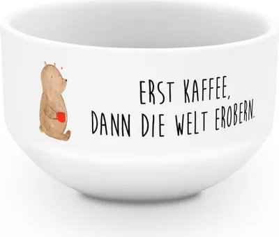 Produktbild von Mr. & Mrs. Panda Bowlschale Bär Kaffee - Weiß - Geschenk, Schüssel, Bären, schale, Suppenschüssel, Coffee, Obstschale, Müslischale, Guten Morgen, Teddy, reisschale