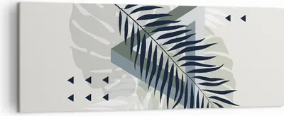 Produktbild von Bild auf Leinwand - Leinwandbild - Einteilig - Monstera Palme Grafik - 140x50cm - Wand Bild - Wanddeko - Wandbilder - Leinwanddruck - Bilder - Wanddekoration - Leinwand bilder - AB140x50-4519