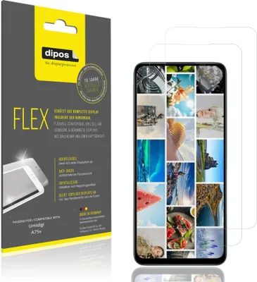 Produktbild von 2x Schutzfolie für Umidigi A75x Folie, 100% Displayabdeckung, dipos Flex
