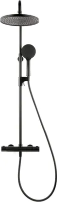 Produktbild von SAT Rain Duschsystem Rain ø 25,4 cm mit Thermostatarmatur, schwarz matt