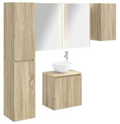 Obrázek produktu pro Sada koupelnových skříněk vidaXL, 5 ks, dub Sonoma, 53 x 15,5 x 70 cm