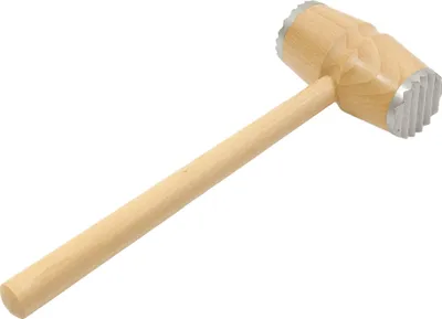 Obrázok produktu pre Dvojramenný drevený mäkčenec na mäso 30 cm s kovovým kovaním