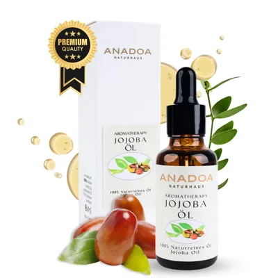 Anadoa Naturhaus Jojobaöl 100% naturrein 30ml - Kaltgepresstes Jojoba Öl (Simmondsia Chinensis) für 