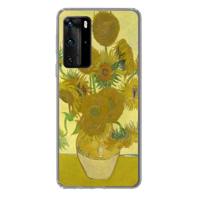 Produktbild von MuchoWow® Handyhülle Schutzhülle Hülle für Huawei P40 Pro Sonnenblumen - Vincent van Gogh Silikon Softcase Handy Hülle - Schutz