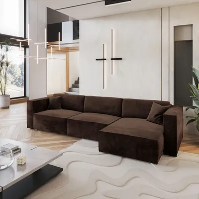 Produktbild von Masseno Ecksofa TOLMO M mit Schlaffunktion L-Form, Sofa mit Bettkasten, Wohnzimmersofa, Couch, Soffa, Bettsofa, Couchgarnitur- Braun, MONOLITH 29