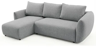 Produktbild von Selsey Zordo – L-Form Eckschlafsofa mit zwei Bettkästen, grauer Chenille links