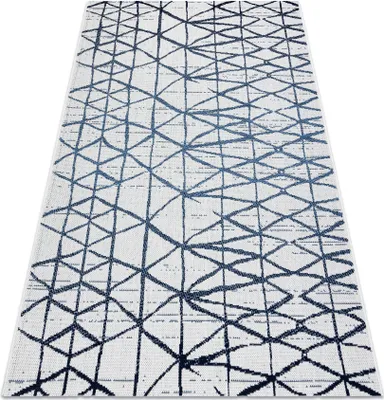 Obrázek produktu pro Koberec COLOR 47278306 SISAL řádky, trojúhelníky béžový / modrý béžový 120x170 cm
