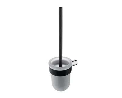 Produktbild von Nimco Nava - Toilettenbürstengarnitur, Wandmontage, schwarz matt / Milchglas NA 28094WN-b