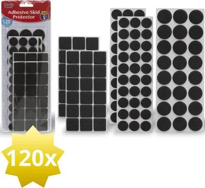 Produktbild von Selbstklebende Filzgleiter - Anti-Scratch Bodenschutz Filz – Schwarz – 120 Stück – Möbel Filz selbstklebend - Bodenschutz Für Stühle Und Möbel Filz