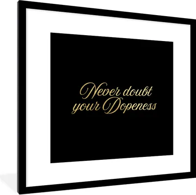 Produktbild von MuchoWow® Gerahmtes Poster Zitat - Zuversicht - Gold - Briefe 40x40 cm - Poster mit Schwarzem Bilderrahmen Wandposter Rahmen Foto Bilder - Poster - Plakat im Rahmen