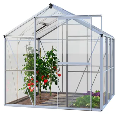Produktbild von GFP Gewächshaus Opal 3 - Aluminium-Rahmen - 192x192 cm - Glasgewächshaus mit Sicherheitsglas