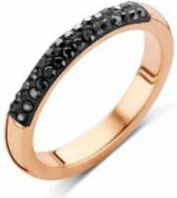 Immagine prodotto di Anello Victoria in pietra nera e oro rosa