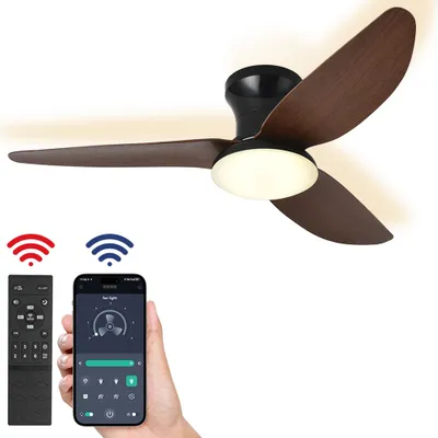Obrázok produktu pre Stropný ventilátor so svetlom Ø100CM, stropný ventilátor s osvetlením čierny, stmievateľný systém osvetlenia pre obývaciu izbu, jedáleň, spálňu, kanceláriu