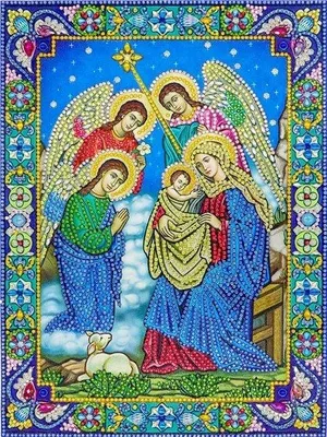 Obrázok produktu pre Diamantová výšivka narodenia Ježiša 30x40 cm