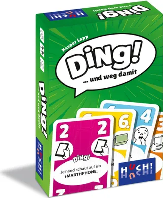 Produktbild von HUCH! | DING! | Kartenspiel als Partyspiel | Familienspiele & Gesellschaftsspiele | Reisespiel | Spiele Klassiker: Bekanntes Spielprinzip mit interaktiven Elementen | für 2 bis 7 Spieler ab 8 Jahren