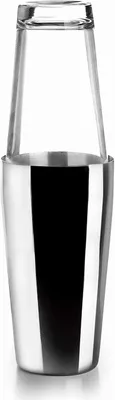 Image de Shaker en acier inoxydable pour cocktails professionnels - 2 verres - Verre en borosilicate - Capacité : 800 ml + 500 ml - Fermeture étanche