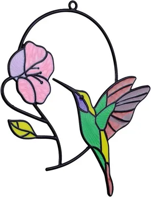 Image de Pendentif oiseau suspendu Ornement en métal Décoration de fenêtre Attrape-soleil Jardin Décor Forme Carillon