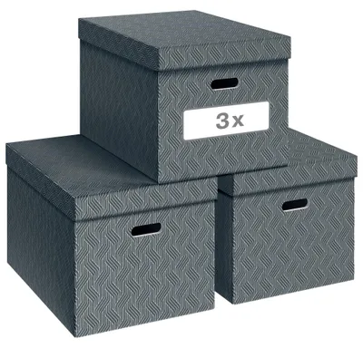 Immagine prodotto di VON LEITZ 61420085 VON LEITZ Aufbewahrungsboxen 46,0 l grau 35,5 x 51,0 x 30,5 cm, 3 St.