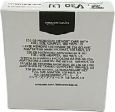 Produktbild von Amazon Basics Speichkarte MicroSDXC Speicherkarte 256 GB hohe Geschwindigkeit U3 A2