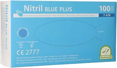 Produktbild von Medi-Inn® Handschuhe, Nitril puderfrei "Blue Plus" blau Größe M