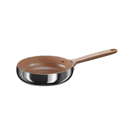 Obrázok produktu pre BergHOFF Home panvica Ø 20 cm z nehrdzavejúcej ocele s keramickým nepriľnavým povrchom, bez a PTFE, pre všetky typy varných dosiek, vhodná do umývačky riadu, Warm Blush