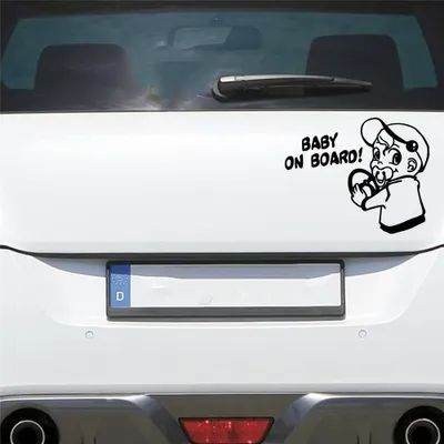 Produktbild von Auto Aufkleber Baby AN Bord Board Tour Junge 19x15 cm Schwarz Glanz Sticker Heckscheibenaufkleber