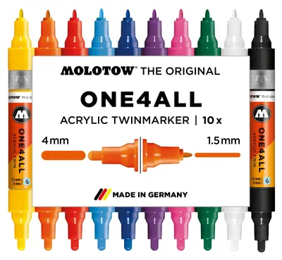 Image de Marqueur acrylique Molotow Twin One4All Basic Set 1