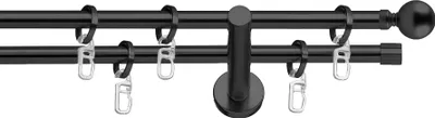 Produktbild von SN Deco - Stilgarnitur Venedig, 16 mm, 2-Lauf, schwarz, 100 cm , Komplettset mit Ringen