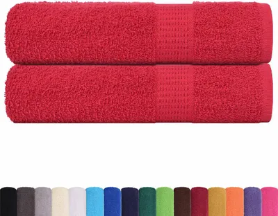 Immagine prodotto di vidaXL Asciugamani FROGN, 2 pezzi, rosso, 50x100 cm, 360 g/m²