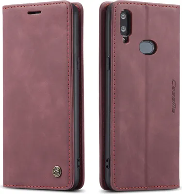 Image de Galaxy A10S Case, RetroPolyuréthaneLeather Case, Card Pockets, Magnetic Closure, Case with Stand Function for Samsung Galaxy A10S Red