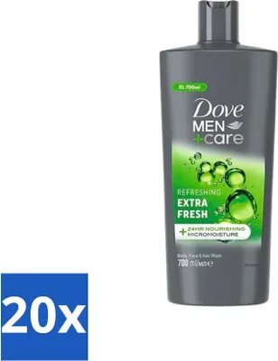 Zdjęcie produktu dla Dove Men+Care – Extra Fresh – Żel pod prysznic 3 w 1 – Pielęgnujący – 700 ml – Opakowanie ekonomiczne – 20 sztuk