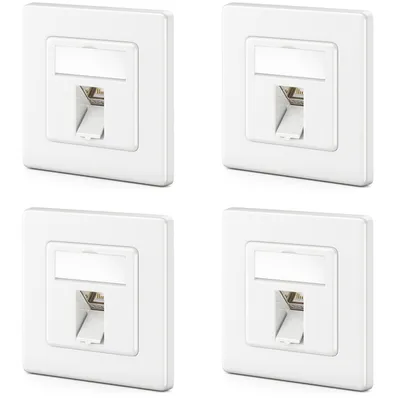 Produktbild von deleyCON 4x CAT8 Keystone Netzwerkdosen Set 2000 MHz 40 GBit/s Unterputz 4x Netzwerkdose & 4x Keystone Modul mit RJ45 Buchse STP Geschirmt Metall Gehäuse Datendose Netzwerkkabel Verlegekabel
