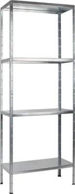 Produktbild von SCHULTE Regalwelt Steckregal mit 4 PowerMAX Fachböden, 50 kg Tragkraft, 137x75x30 cm (HxBxT), verzinkt (Lagerregal, Werkstattregal