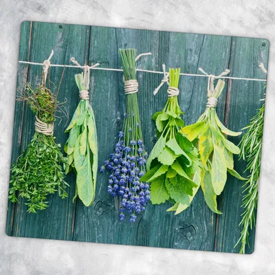 Produktbild von Glas-Herdabdeckplatten Glaskeramikkochfeld-Abdeckung Spritzschutz Glas 60 cm x 52 cm - Die Trauben Von Kräutern