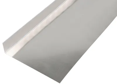 Image de Alberts 462932 Feuille lisse, bordée, en forme de L, aluminium, naturel, 1000 x 135 x 30 mm