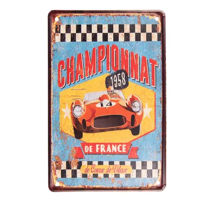 Productafbeelding van Clayre & Eef Wanddecoratie, 20x30 cm, blauw, rood, metaal