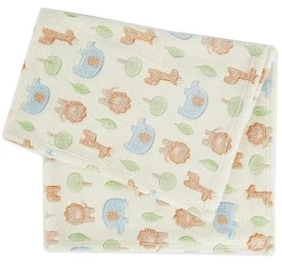 Zdjęcie produktu dla Kocyk niemowlęcy beżowy miękki poliester dla noworodka 70X100 cm