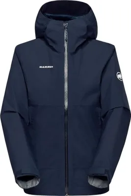 Dunkelblaue Mammut Treeline HS Hooded Jacke mit Kapuze und durchgehendem Reißverschluss