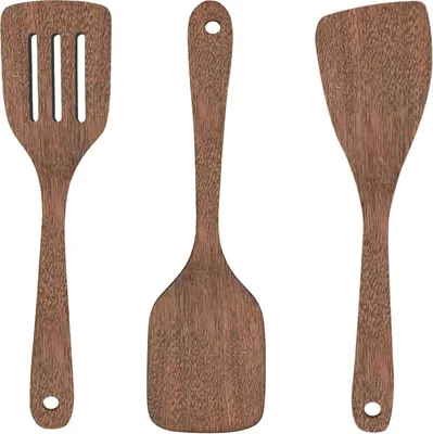 Produktbild von 3er Set Pfannenwender aus Olivenholz, 30 cm lang, Spš¹lmaschinenfest - Kš¹chenhelfer