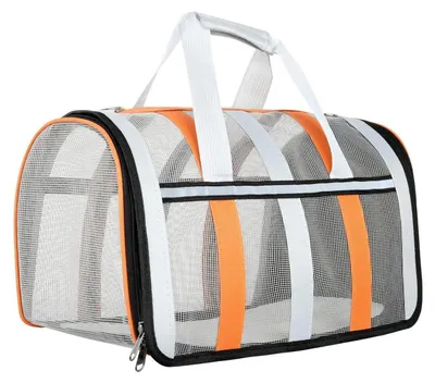 Immagine prodotto di Trasportino per gatti e cani di piccola taglia fino a 5 kg, dimensioni 41x27x25 cm, colore arancione