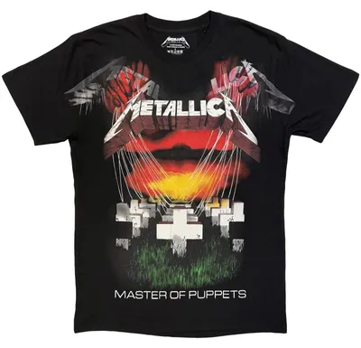 Produktbild von Metallica - "Master Of Puppets" T-Shirt für Herren/Damen Uni, Rückseitiger Aufdruck RO17329 (XXL) (Schwarz)