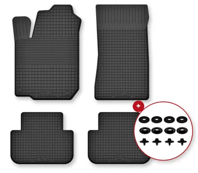 Image de Tapis de sol en caoutchouc pour Peugeot 605 1989-1999 (berline) – 4 pièces, noirs, semi-universel, adapté