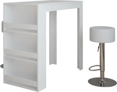 Produktbild von Bartisch-Set Vicco Repose Weiß 57 x 117 cm mit 2 Barhockern, Model 55720