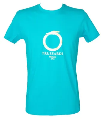 Immagine prodotto di T-shirt uomo TRUSSARDI manica corta girocollo con logo stampato puro cotone articolo TRU2MTS03, L, Cotone 100%