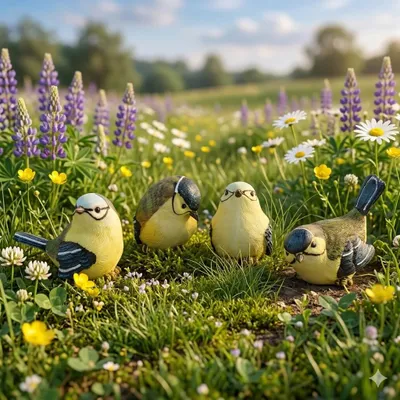 Zdjęcie produktu dla Titmouse duży zestaw 4 ok. 7 cm - Figurka dekoracyjna