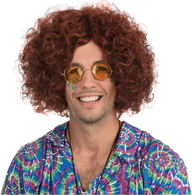 Produktbild von Rot-Braune Hippie Halloween Perücke