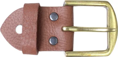 Produktbild von FRONHOFER Gürtelschnalle inklusive Lederteil mit Schraube, 4 cm, messingfarben