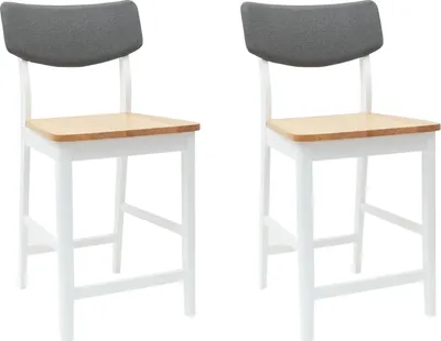 Obrázok produktu pre vidaXL Jedálenské stoličky 2 ks Biela 48 x 49 x 95 cm Masívne kaučukové drevo