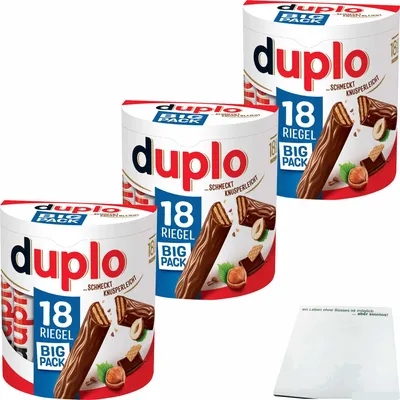 Produktbild von Duplo Big Pack 18 Riegel 3er Pack (3x327g Packung) + usy Block