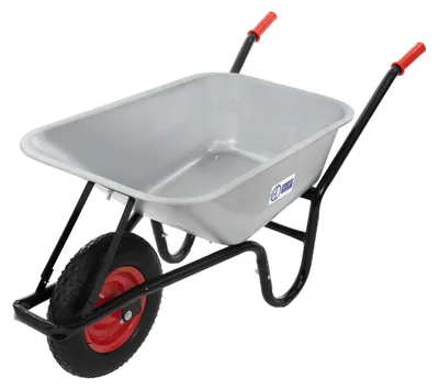 Imagen del producto de Carro de jardinería, acero galvanizado, 100 litros, capacidad de carga de 250 kg, con neumáticos inflables